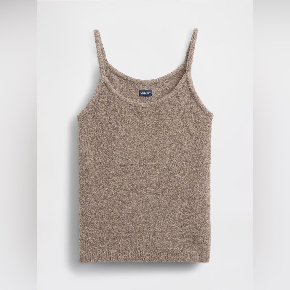 Gap Women’s CashSoft Boucle Sweater Tank Top M Toasted Almond Brown